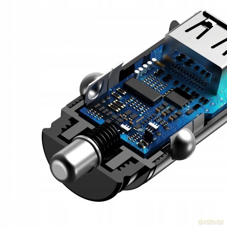 Baseus Circular Plastic Ładowarka samochodowa USB-A Type-C USB-C PD 30W QC 3.0 SCP 5A