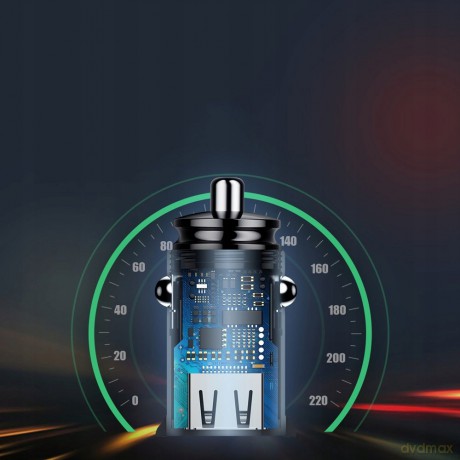 Baseus Circular Plastic Ładowarka samochodowa USB-A Type-C USB-C PD 30W QC 3.0 SCP 5A