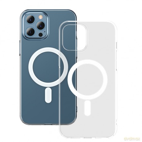 Baseus Crystal Magnetic Phone Case For iP12 Pro Max 6.7 inch (Full Coverage Tempered Glass Film+Cleaning kit)Transparent
