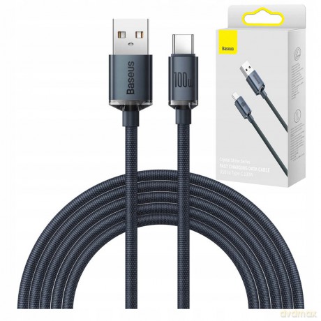 Baseus Crystal Shine Kabel USB Type-C 100W 66W 6A do Huawei Honor 50 Pro 2m