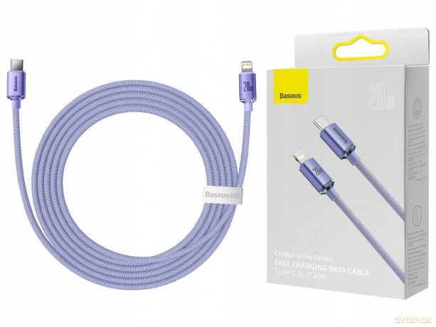 Baseus Crystal Shine Kabel USB-C - Lightning do Apple iPhone iPad AirPods PD 20W 2M