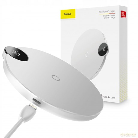 Baseus Digital LED Ładowarka indukcyjna bezprzewodowa Qi 10W z wyświetlaczem LED