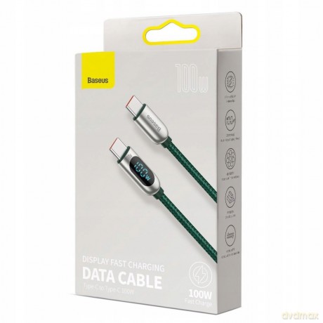 Baseus Display Fast Charging Kabel Type-C USB-C 5A 100W z wyświetlaczem Power Delivery Quick Charge 4.0