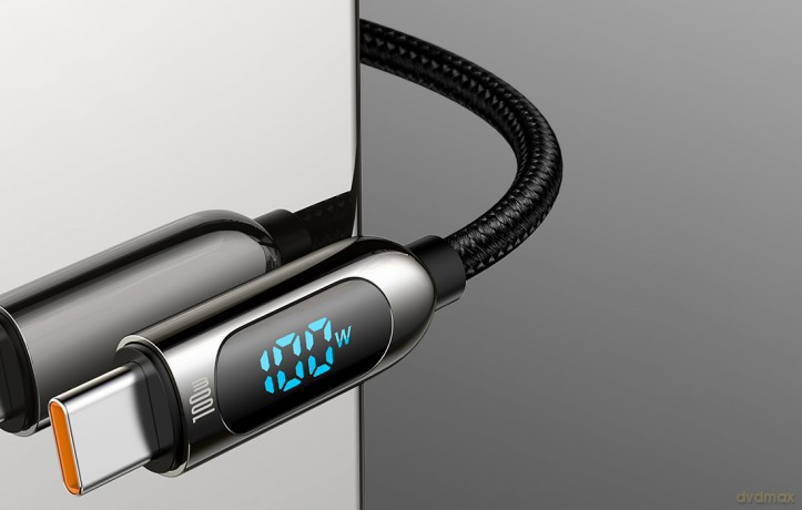 Baseus Display Fast Charging Kabel Type-C USB-C 5A 100W z wyświetlaczem Power Delivery Quick Charge 4.0