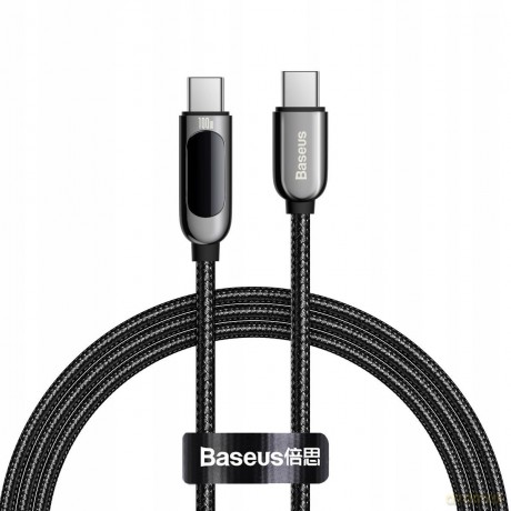 Baseus Display Fast Charging Kabel Type-C USB-C 5A 100W z wyświetlaczem Power Delivery Quick Charge 4.0