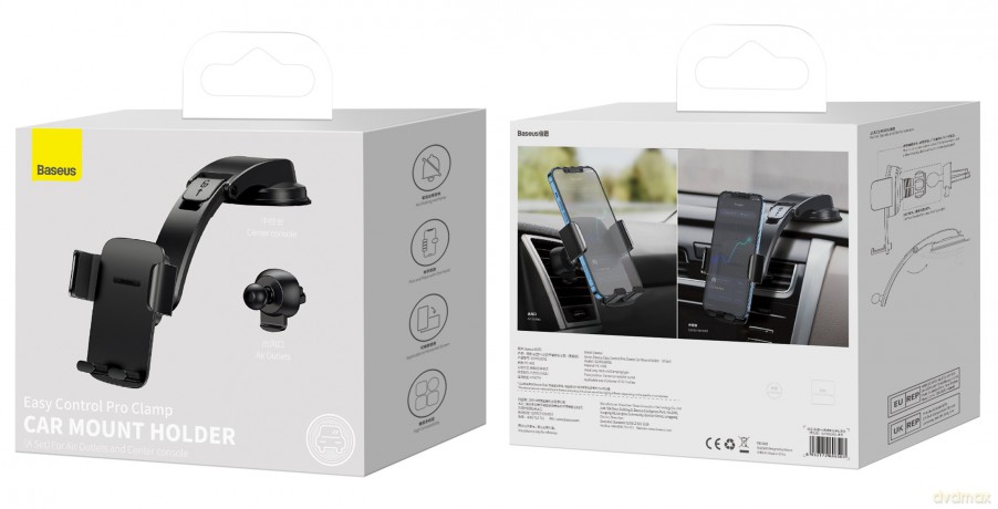 Baseus Easy Control Pro Set Uchwyt samochodowy do telefonu na kokpit kratkę