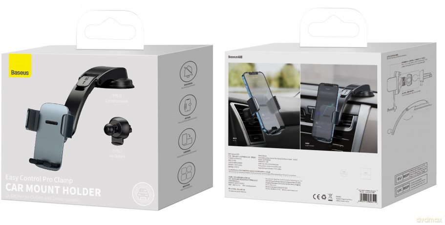 Baseus Easy Control Pro Set Uchwyt samochodowy do telefonu na kokpit kratkę