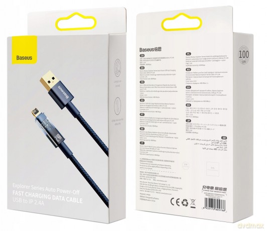 Baseus Explorer Series Kabel USB Lightning do iPhone 5 6 7 8 X iPad 2.4A 1m