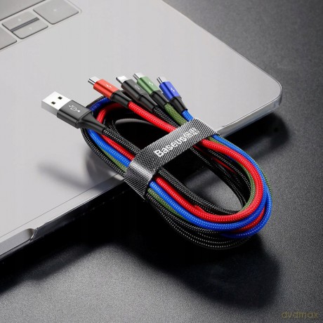 Baseus Fast 4-in-1 Kabel 4w1 USB - 2x Lightning (iPhone) + Micro + Type-C 3.5A 1.2m