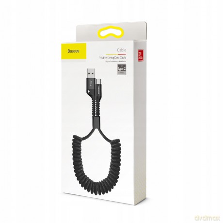 Baseus Fish eye Elastyczny wzmocniony sprężynowy kabel USB-C Type-C 1m