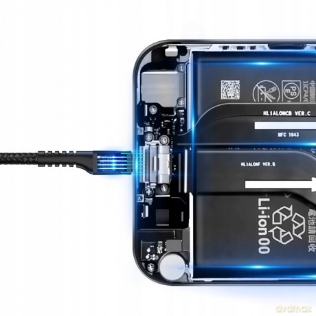 Baseus Fish eye Elastyczny wzmocniony sprężynowy kabel USB-C Type-C 1m