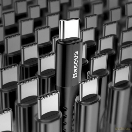 Baseus Fish eye Elastyczny wzmocniony sprężynowy kabel USB-C Type-C 1m