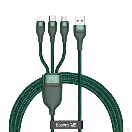 Baseus Flash Series Kabel 3w1 USB - Micro Type-C Lightning do iPhone 5A 40W 1.2m