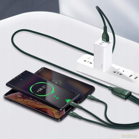 Baseus Flash Series Kabel 3w1 USB - Micro Type-C Lightning do iPhone 5A 40W 1.2m