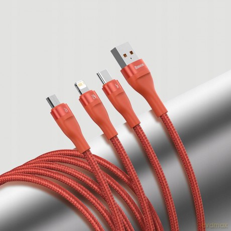 Baseus Flash Series Kabel 3w1 USB - Micro Type-C Lightning do iPhone 5A 40W 1.2m