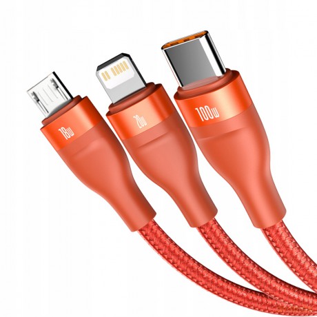Baseus Flash Series Kabel USB USB-C Type-C Lightning Micro PD 20W 100W QC 1.2m