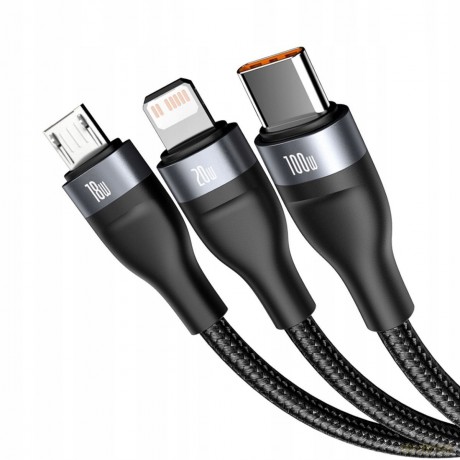 Baseus Flash Series Kabel USB USB-C Type-C Lightning Micro Power Delivery 20W 100W Quick Charge 1.2m