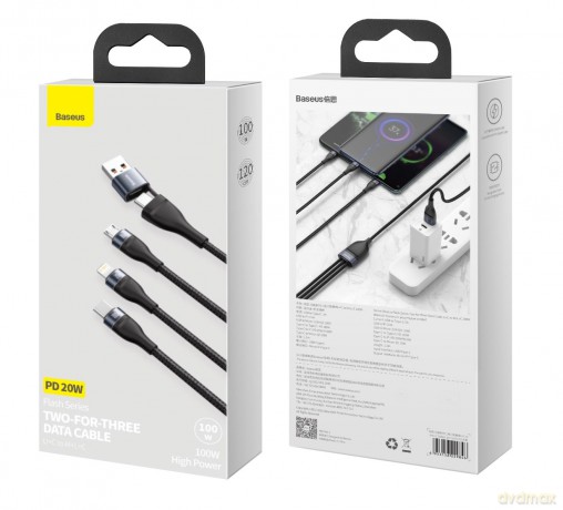 Baseus Flash Series Kabel USB USB-C Type-C Lightning Micro Power Delivery 20W 100W Quick Charge 1.2m