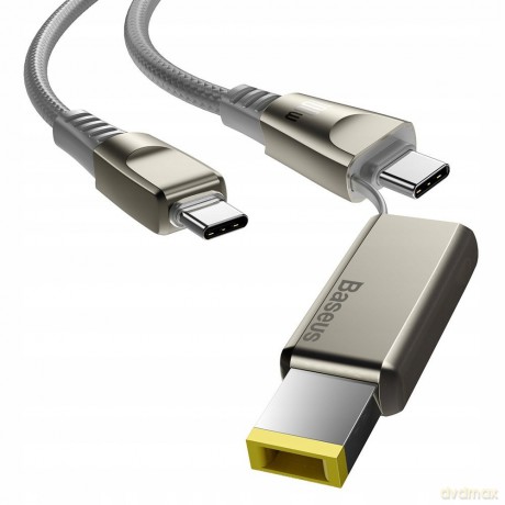 Baseus Flash Series Kabel zasilający Type-C - Type-C DC SlimTip do laptopów telefonów Lenovo 100W 2w1