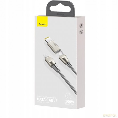 Baseus Flash Series Kabel zasilający Type-C - Type-C DC SlimTip do laptopów telefonów Lenovo 100W 2w1