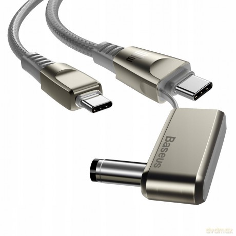 Baseus Flash Series One-for-two Fast Charging Data Cable with Round Head Type-C to C DC 100W 2m Grey