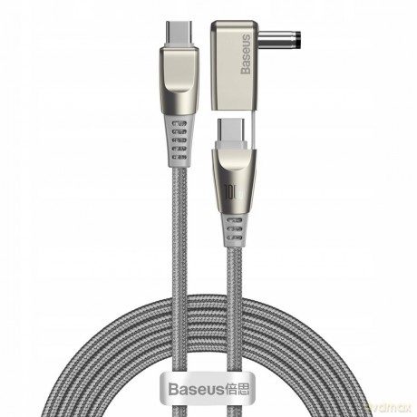 Baseus Flash Series One-for-two Fast Charging Data Cable with Round Head Type-C to C DC 100W 2m Grey