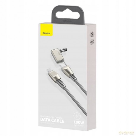 Baseus Flash Series One-for-two Fast Charging Data Cable with Round Head Type-C to C DC 100W 2m Grey