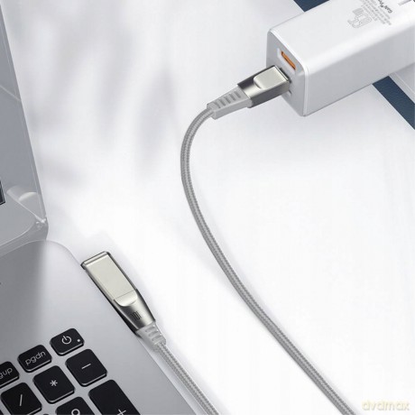 Baseus Flash Series One-for-two Fast Charging Data Cable with Round Head Type-C to C DC 100W 2m Grey