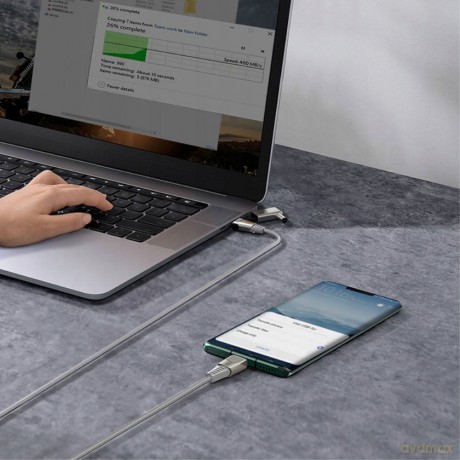 Baseus Flash Series One-for-two Fast Charging Data Cable with Round Head Type-C to C DC 100W 2m Grey