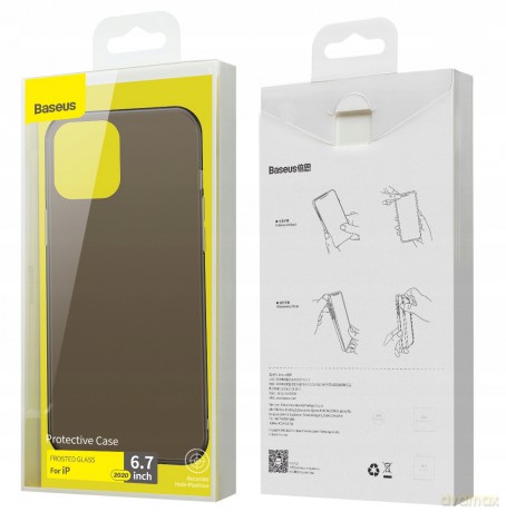 Baseus Frosted Glass Etui case pokrowiec obudowa do iPhone 12 Pro Max 6.7'' 2020 EOL