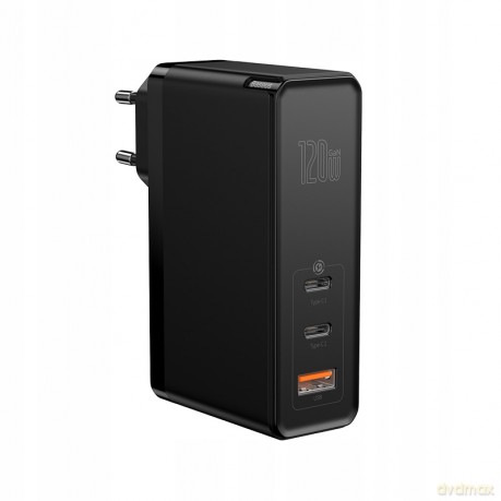 Baseus GaN2 Pro Ładowarka sieciowa 2x Type-C 1x USB-A 120W Power Delivery 3.0 Quick Charge 4.0 Huawei SCP Samsung Fast Charge 2.0 + kabel 100W