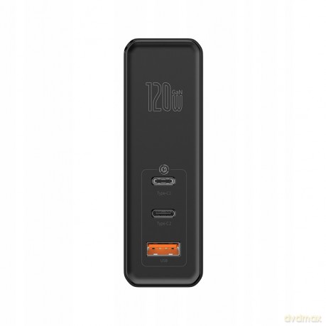 Baseus GaN2 Pro Ładowarka sieciowa 2x Type-C 1x USB-A 120W Power Delivery 3.0 Quick Charge 4.0 Huawei SCP Samsung Fast Charge 2.0 + kabel 100W