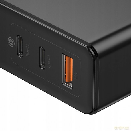 Baseus GaN2 Pro Ładowarka sieciowa 2x Type-C 1x USB-A 120W Power Delivery 3.0 Quick Charge 4.0 Huawei SCP Samsung Fast Charge 2.0 + kabel 100W