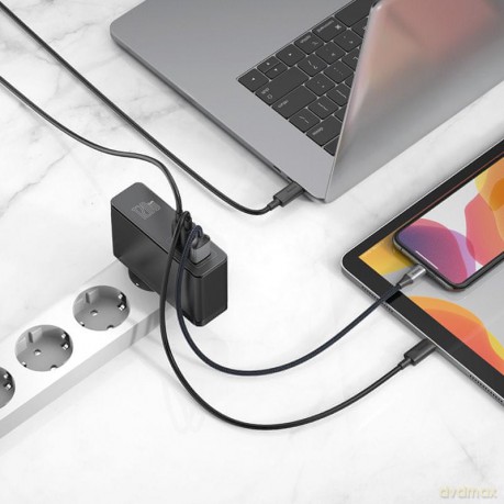 Baseus GaN2 Pro Ładowarka sieciowa 2x Type-C 1x USB-A 120W Power Delivery 3.0 Quick Charge 4.0 Huawei SCP Samsung Fast Charge 2.0 + kabel 100W