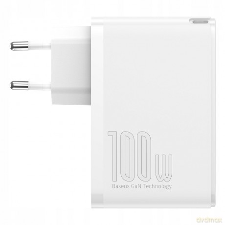 Baseus GaN2 Pro Ładowarka sieciowa zasilacz 4x USB USB-C Quick Charge 4.0 Power Delivery Huawei SCP Samsung AFC 100W + kabel