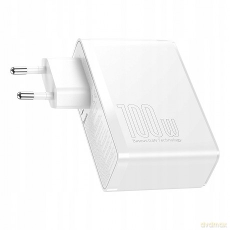 Baseus GaN2 Pro Ładowarka sieciowa zasilacz 4x USB USB-C Quick Charge 4.0 Power Delivery Huawei SCP Samsung AFC 100W + kabel