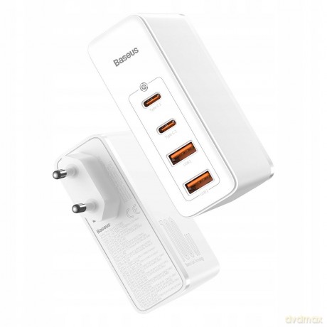 Baseus GaN2 Pro Ładowarka sieciowa zasilacz 4x USB USB-C Quick Charge 4.0 Power Delivery Huawei SCP Samsung AFC 100W + kabel