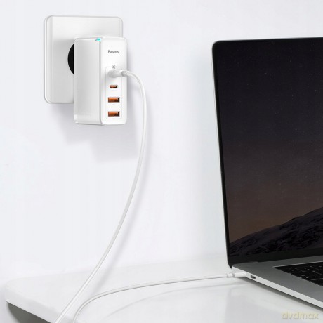 Baseus GaN2 Pro Ładowarka sieciowa zasilacz 4x USB USB-C Quick Charge 4.0 Power Delivery Huawei SCP Samsung AFC 100W + kabel