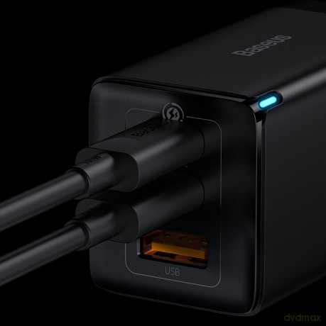 Baseus GAN3 Pro 2C+U Ładowarka sieciowa zasilacz 3x USB-A USB-C PD QC4.0 65W