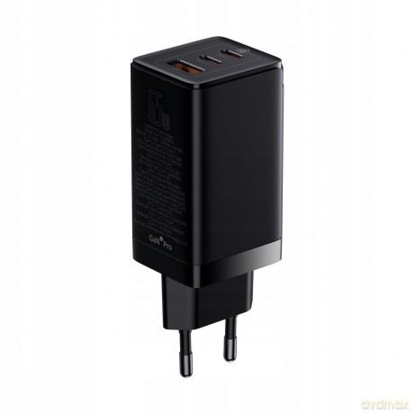 Baseus GAN3 Pro 2C+U Ładowarka sieciowa zasilacz 3x USB-A USB-C PD QC4.0 65W