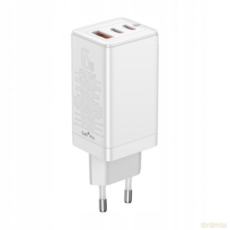 Baseus GAN3 Pro 2C+U Ładowarka sieciowa zasilacz 3x USB-A USB-C PD QC4.0 65W
