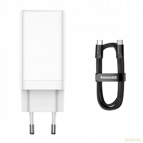 Baseus GAN3 Pro 2C+U Ładowarka sieciowa zasilacz 3x USB-A USB-C PD QC4.0 65W