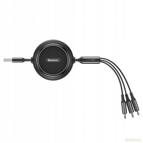 Baseus Golden Loop Kabel 3w1 USB - Lightning Micro USB Type-C 3.5A z organizerem regulacja długości