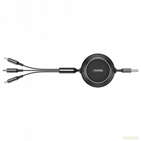 Baseus Golden Loop Kabel 3w1 USB - Lightning Micro USB Type-C 3.5A z organizerem regulacja długości