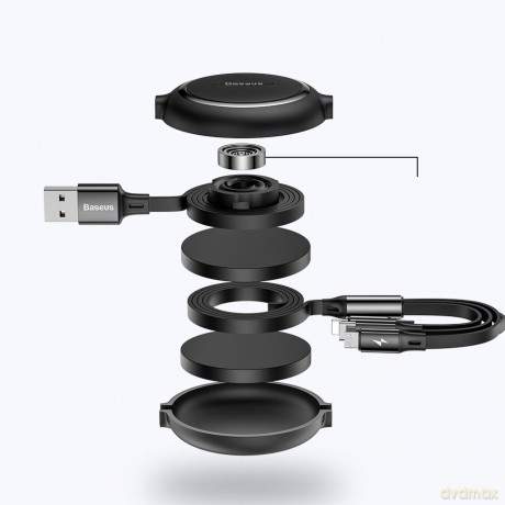Baseus Golden Loop Kabel 3w1 USB - Lightning Micro USB Type-C 3.5A z organizerem regulacja długości