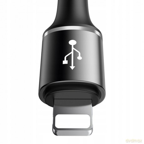 Baseus Halo Data Kabel USB 3w1 do iPhone Lightning Micro Type-C 3.5A LED 120cm EOL