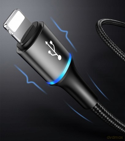 Baseus Halo Data Kabel USB 3w1 do iPhone Lightning Micro Type-C 3.5A LED 120cm EOL