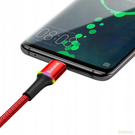 Baseus Halo Data Podświetlany kabel USB USB-C Type-C Quick Charge 3.0 25cm 3A