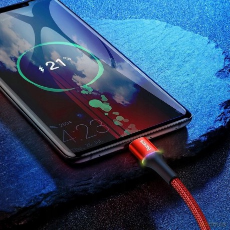 Baseus Halo Data Podświetlany kabel USB USB-C Type-C Quick Charge 3.0 25cm 3A
