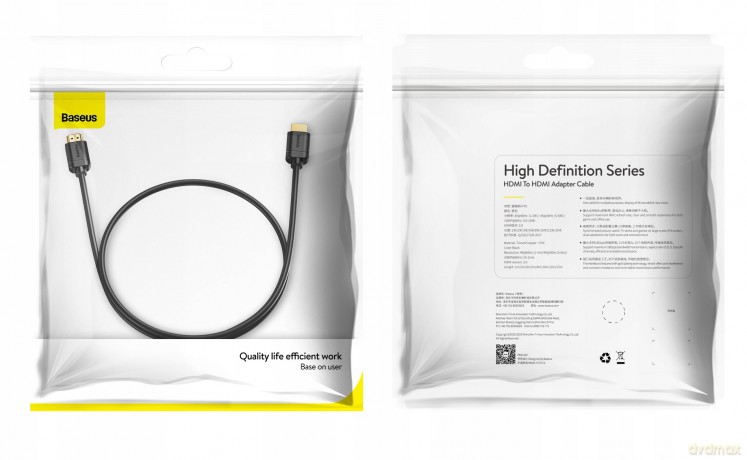 Baseus High Definition Kabel przewód HDMI - HDMI 2.0 4K60Hz FULL HD 18Gbps HDR 3m